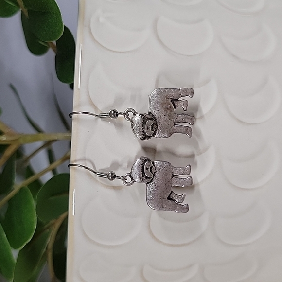 Old English Sheepdog Pewter Earrings - Picture 6 of 7